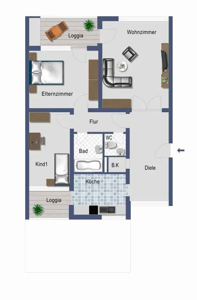 Bonn-Endenich Kapitalanlage EG 3 5 ZKB Balkon