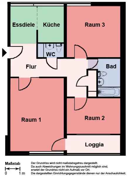 3 Zimmer Wohnung mit Balkon in Dortmund Scharnhorst