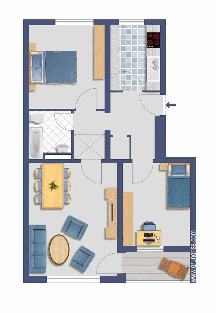 3 Zimmer Erdgeschosswohnung mit Balkon Kauf ab April 2025