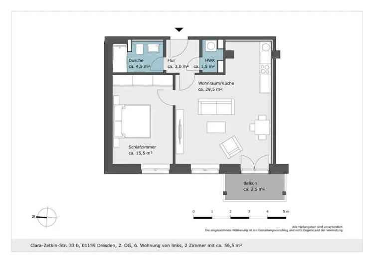 Neubau! 2-Raumwohnung mit Balkon!