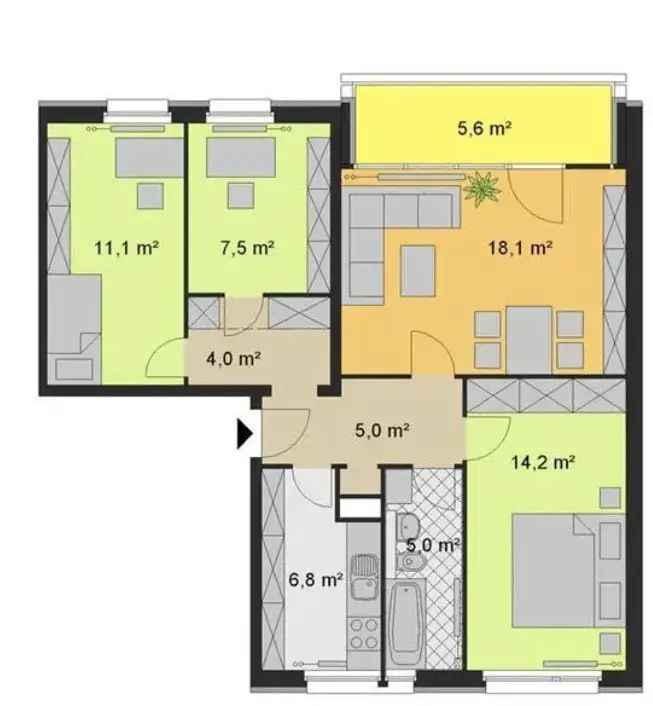 Kauf Wohnung Lichtenberg Berlin 4 Zimmer mit Balkon und Garten