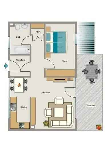 Dachgeschosswohnung Bochum Terrasse