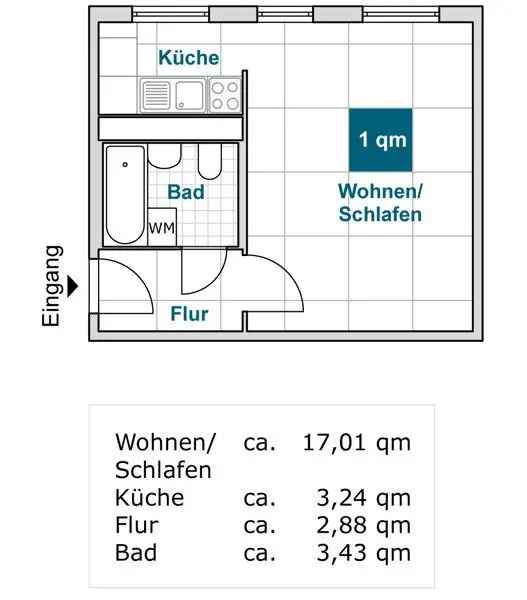 1-Raum-Wohnung zu mieten
