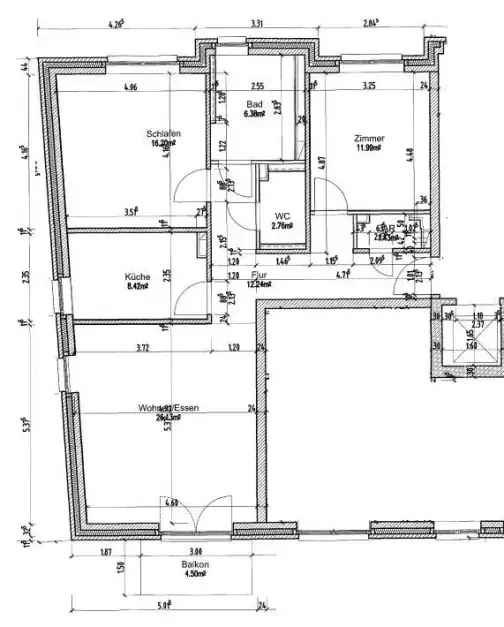 3 Zimmer Wohnung mieten in Bramfeld mit Stellplatz und Aufzug