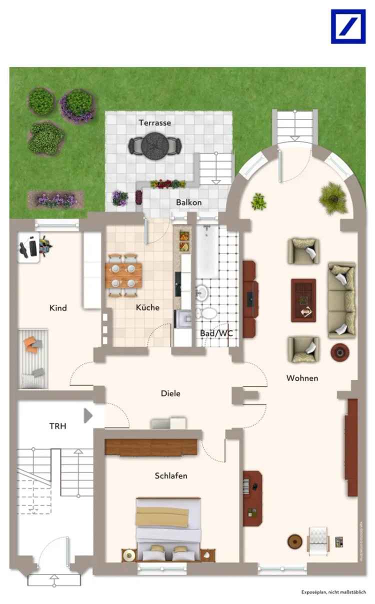 118m² Eigentumswohnung Duisburg Zentrale Lage Garten Balkon Garage Kapitalanlage