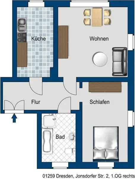 Frisch sanierte 2-Raumwohnung!