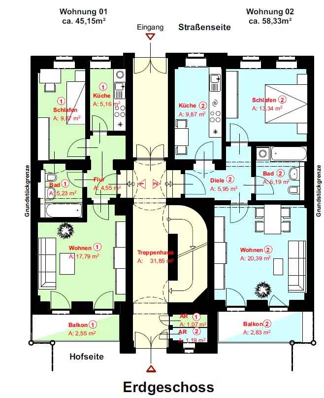 Gemütliche 2-Zimmer-Oase mit Terrasse und Gartenanteil