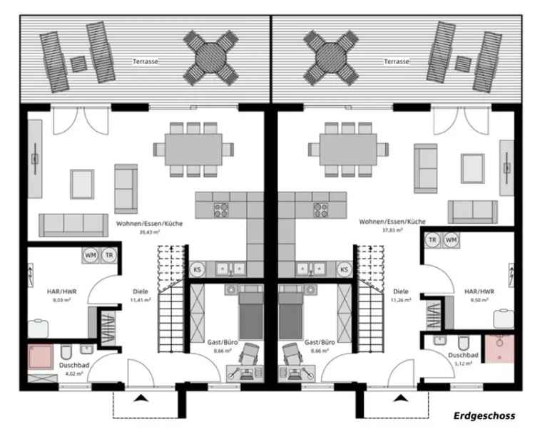 Doppelhaushälfte Hamburg Volksdorf 143m² 5 5 Zimmer Schlüsselfertig