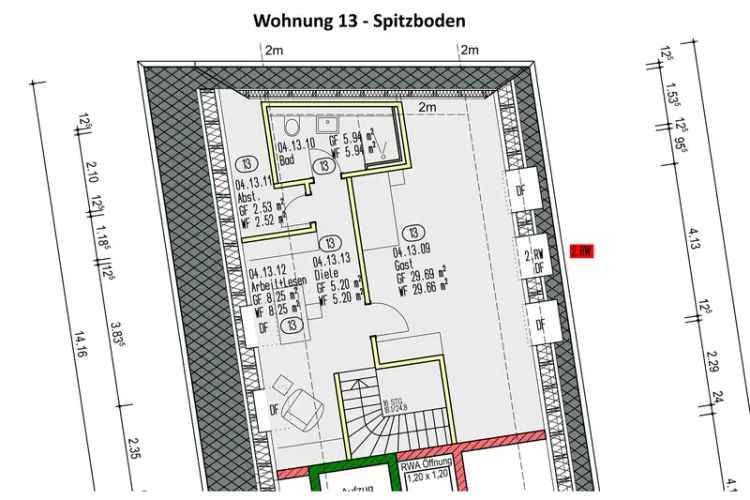Dachgeschosswohnung Maisonette Energiesparhaus Innenstadt