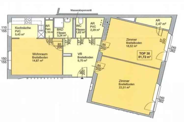 Mieten 3 Raum Wohnung mit Balkon und Einbauküche