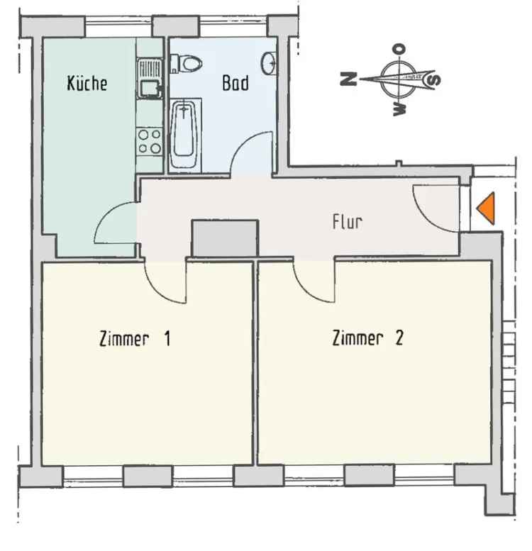 2-Zimmer Wohnung Hammer Landstraße provisionsfrei nahe City