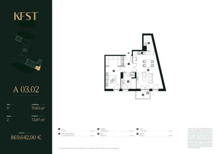 Prov.-frei: Möblierte 2-Zimmer-Wohnung mit Balkon