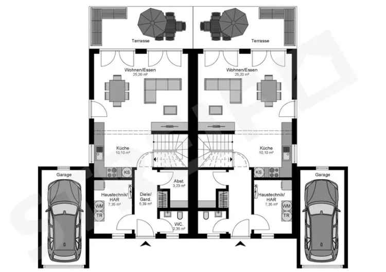 Geräumiges Doppelhaus mit moderner Ausstattung