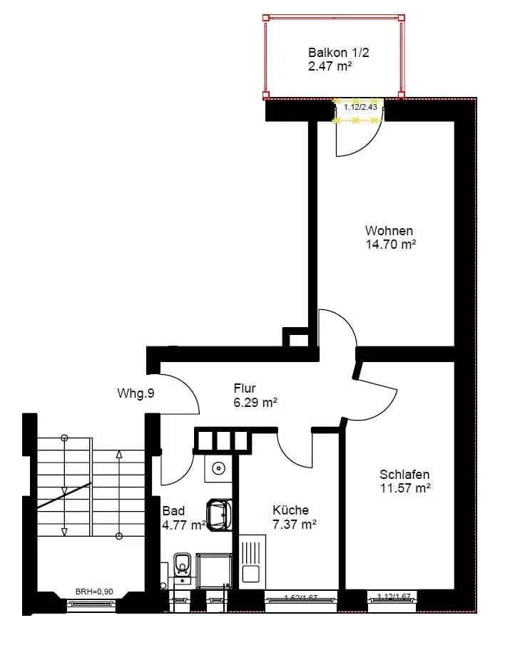 Eutritzsch – günstige 2-Raumwohnung im Leipziger Norden mit Tageslichtbad und bald Balkon