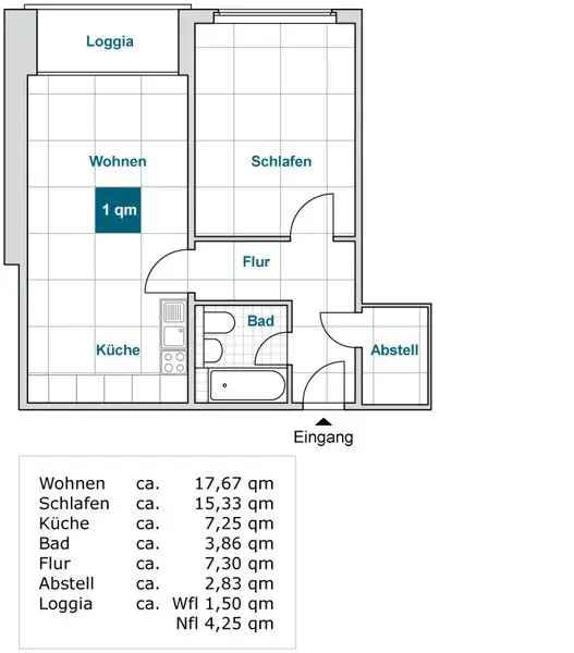 Im Januar anmieten und Grundmiete sparen - Schöne 2-Zimmer-Wohnung mit Balkon!