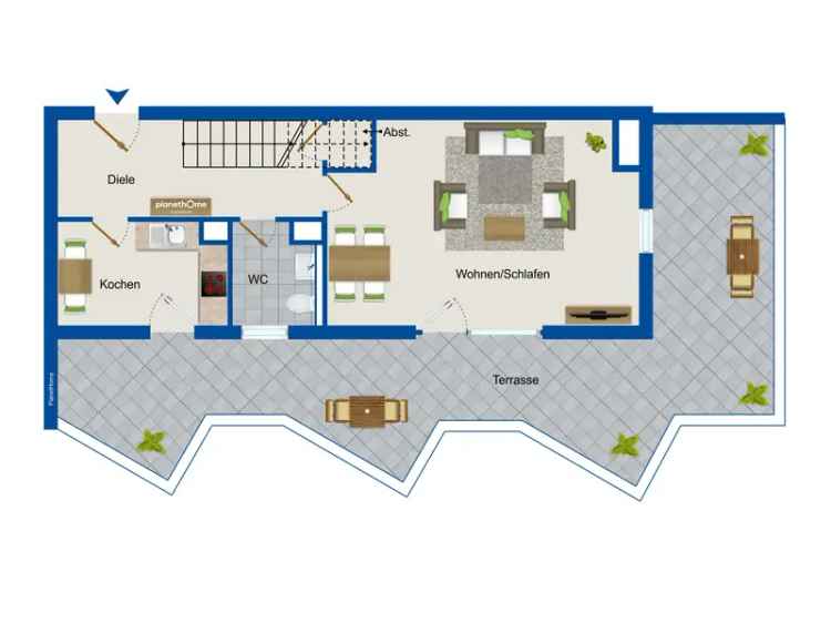 3-Zimmer-Maisonette in Köln-Lindenthal mit großer Dachterrasse