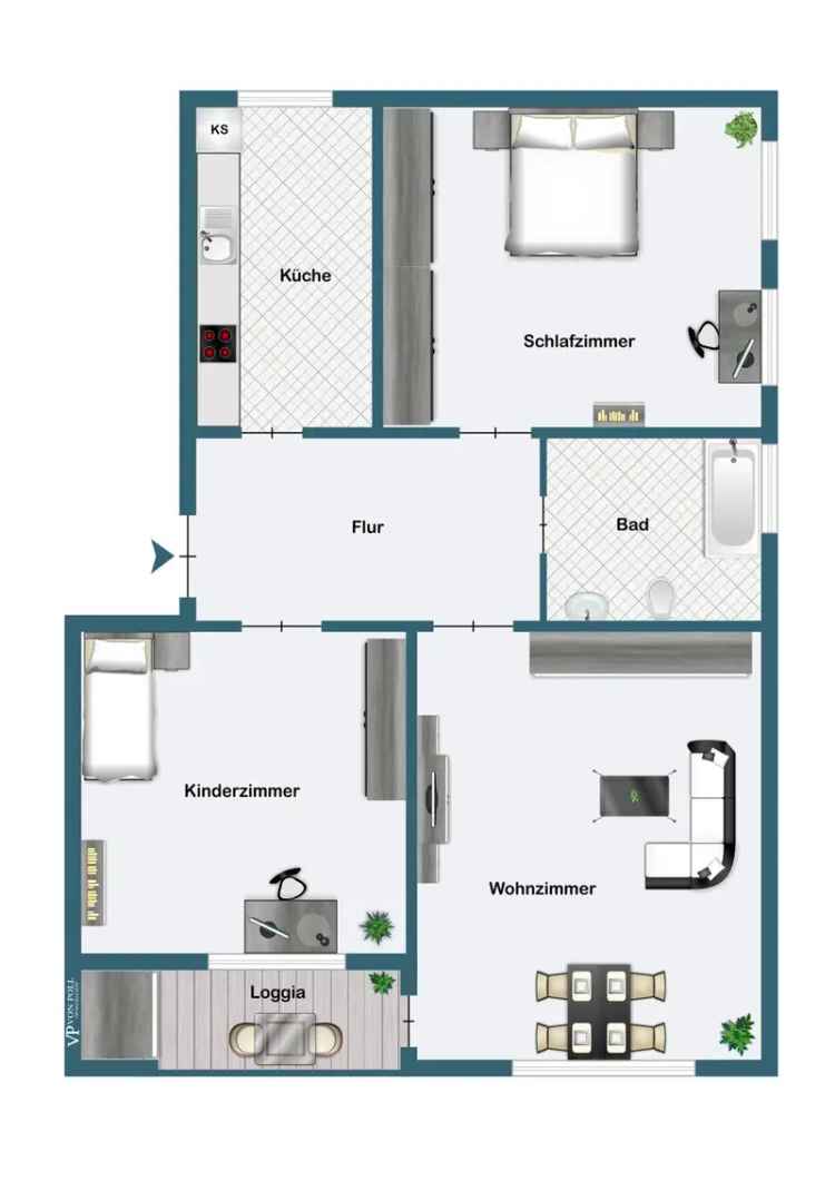 Schöne 3-Zimmer-Wohnung mit Balkon in Rheinnähe