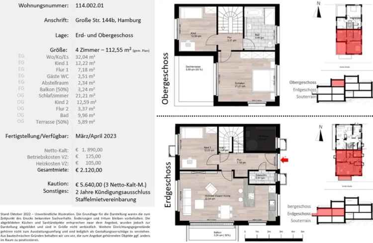 4 Zimmer Neubau-Maisonettenwohnung