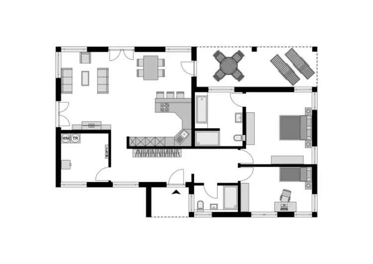 Kaufen STREIF Bungalow in modernem Bauhausstil mit 2 Schlafzimmern und Garten