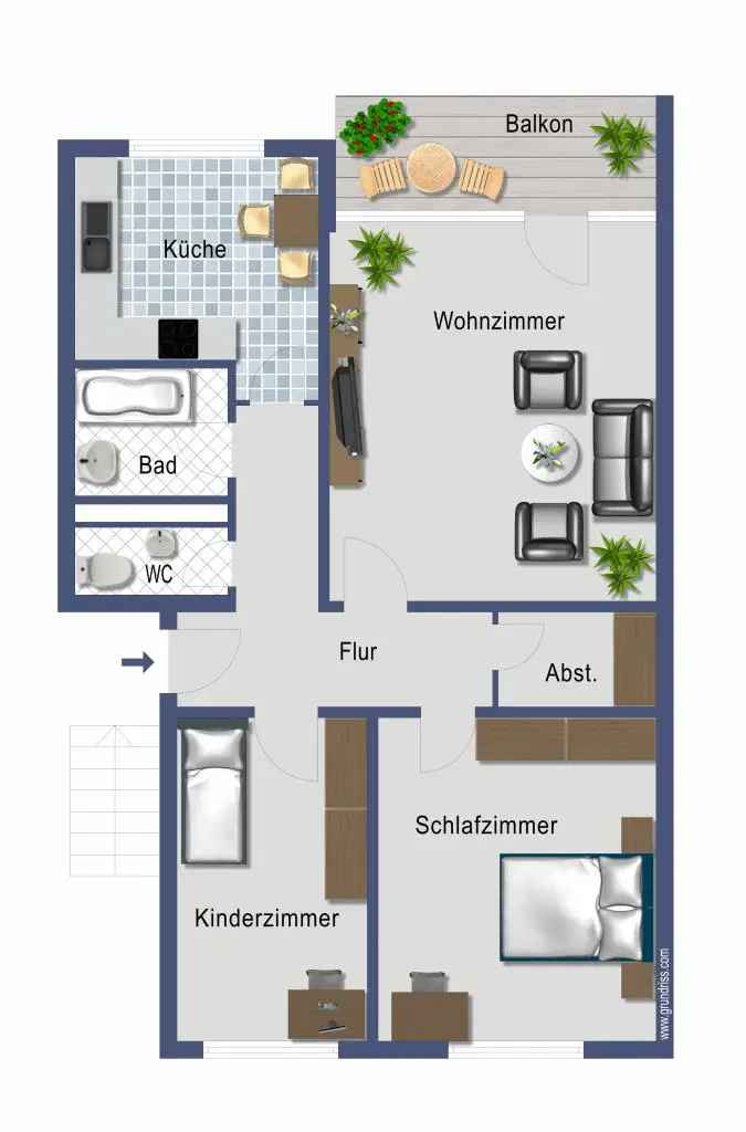 Vermietete 3 Zimmer Wohnung Frankfurt Nied Kapitalanlage