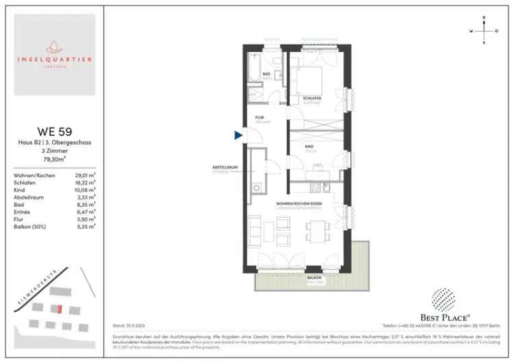 Neubauwohnung am Wasser 3 Zimmer Balkon moderne Bäder Stellplatz