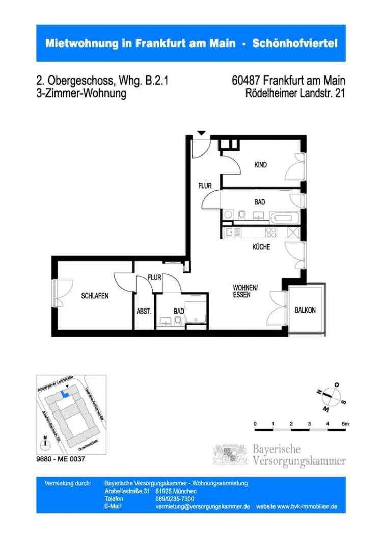 3-Zimmerwohnung im VALENTINA-Schönhofviertel mit EBK und Südwestbalkon