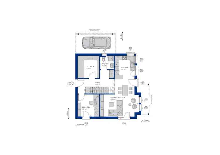 Modernes Fertighaus in Süd-Hamburg mit Carport und Balkon