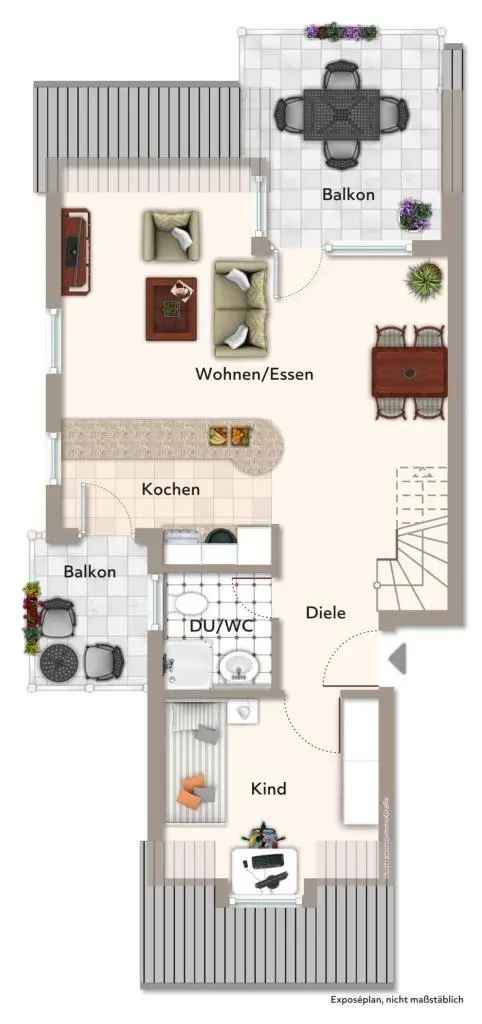 Über den Dächern von Asperg! Attraktive 3,5 Zimmer-Wohnung mit Balkon!