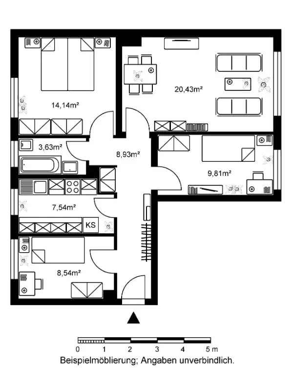 Modernisierte 4-Zimmerwohnung mit Balkon