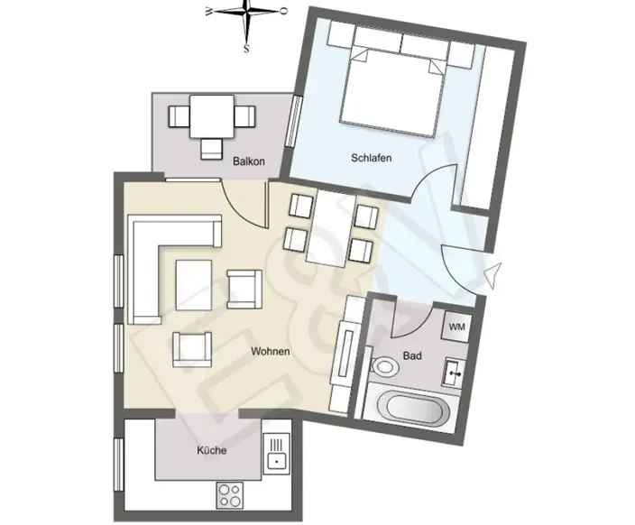 2 Zimmer Wohnung Heilbronn Balkon 1 OG ab 01052025