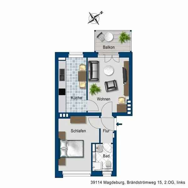 Mieten Wohnung in Cracau mit Balkon und Zentralheizung