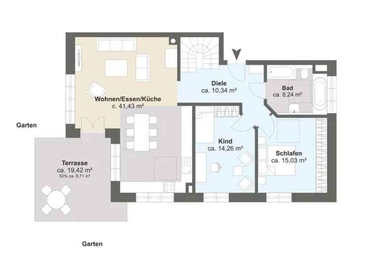 5 Zimmer Gartenwohnung Neubau Gröbenzell 130m² Terrasse A+