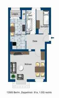 Wohnung (53.0 m²) zur Miete in Berlin (Zeppelinstraße 81A, 13583 Berlin, Germany)