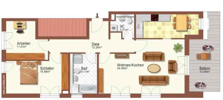 Erstbezug Wohnung kaufen in der Nähe des Großen Gartens mit Garten