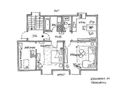 Wohnung (65.0 m²) zur Miete in Frankfurt am Main (Kiesstraße 11, 60486 Frankfurt, Germany)