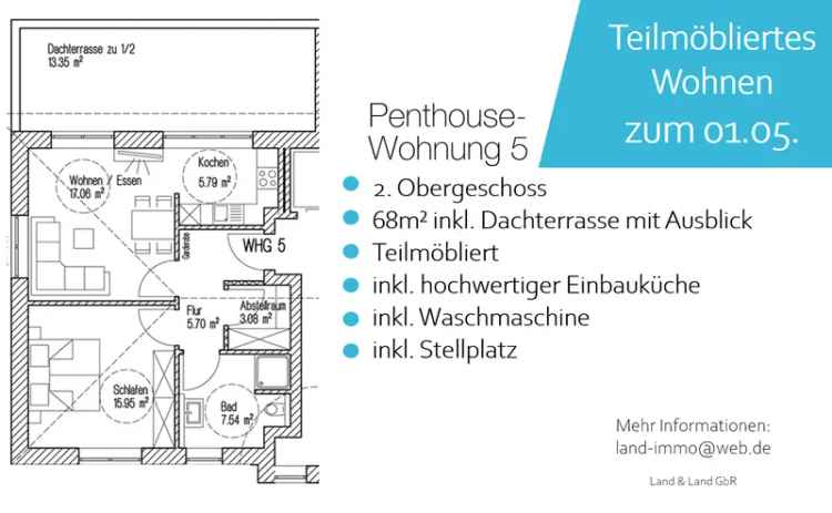 Moderne 2-Zimmer Wohnung mit Dachterrasse KfW 55