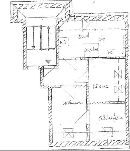 2 Zimmer Dachgeschosswohnung Leipzig Mockern ab 01.02.2025