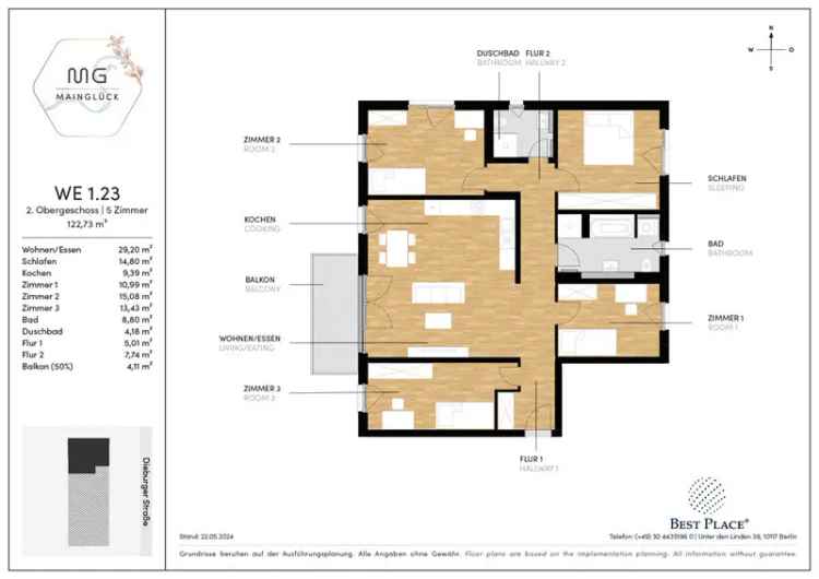 Familiendomizil: Lichtdurchflutete 5 Zimmer mit West-Balkon in ruhiger Lage