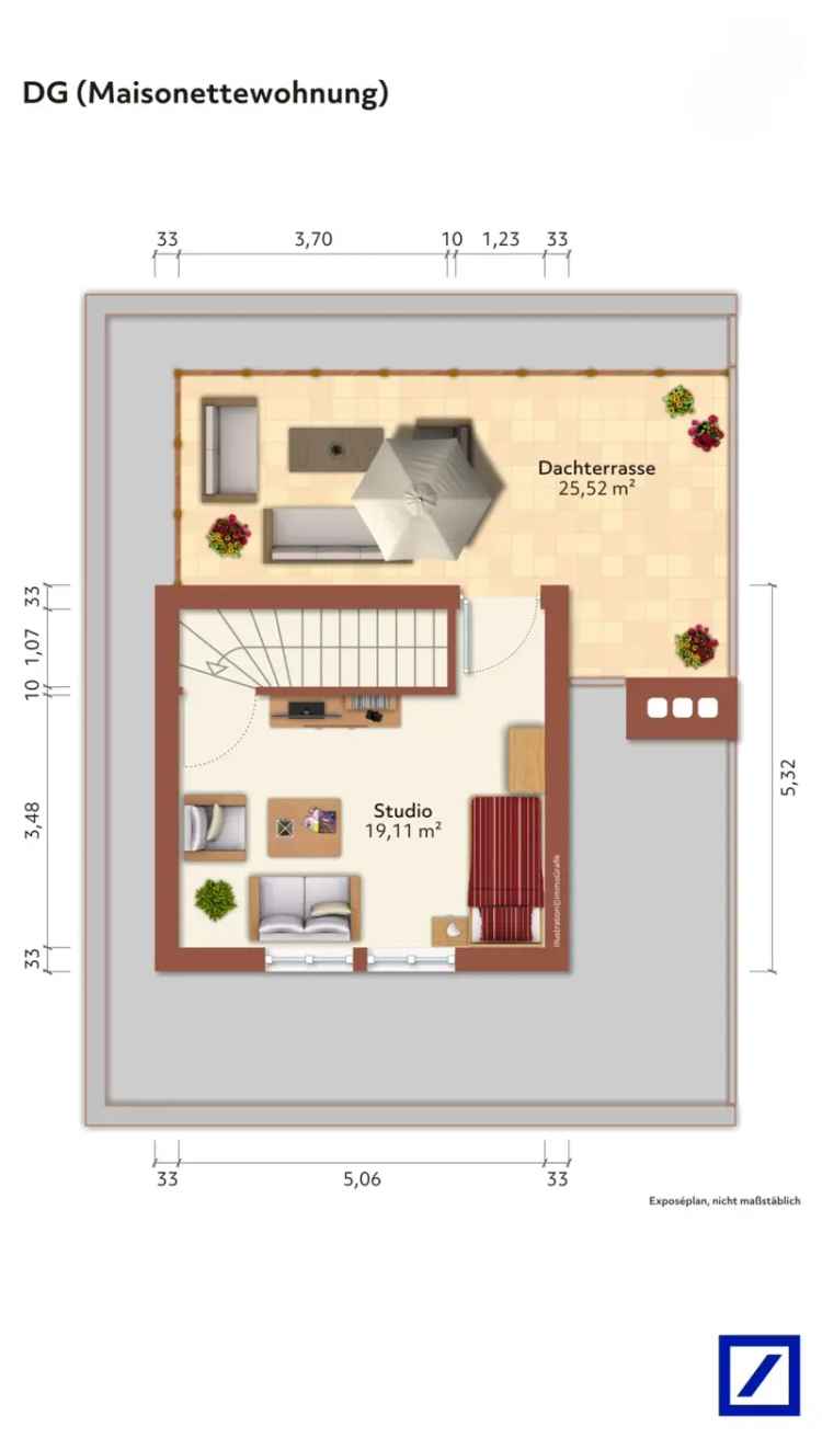 Traumhaftes Penthouse mit Dachterrasse und Top-Ausstattung in Leipzig-Wahren