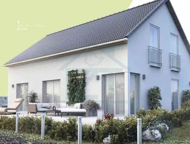 Neue EH-40-Stadtvilla und alte Doppelhaushälfte mit 1.109 m² Garten in Ortsrandlage von Schöngleina
