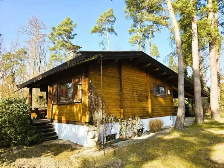 Ökologisches Wohnen im Blockhaus – 953 m² Grundstück am Grünzug – 5 Fußminuten zur Badestelle