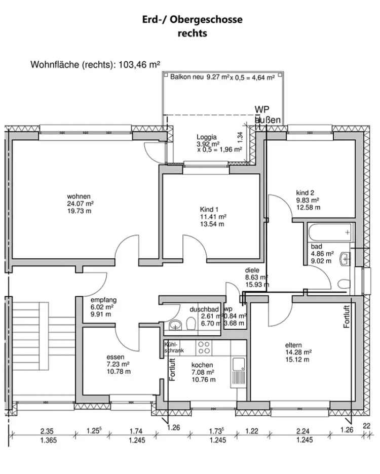 Bonn Endenich Wohnung KFW 55 Energiesparhaus 103qm 2 Bader Balkon