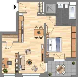 Wohnung (63.0 m²) zur Miete in Köln (Am Alten Güterbahnhof 25, 50825 Cologne, Germany)