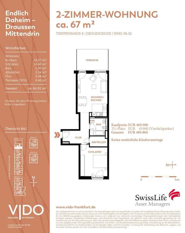 Zentrale Wohnlage in Frankfurt am Main mit eigener Terrasse