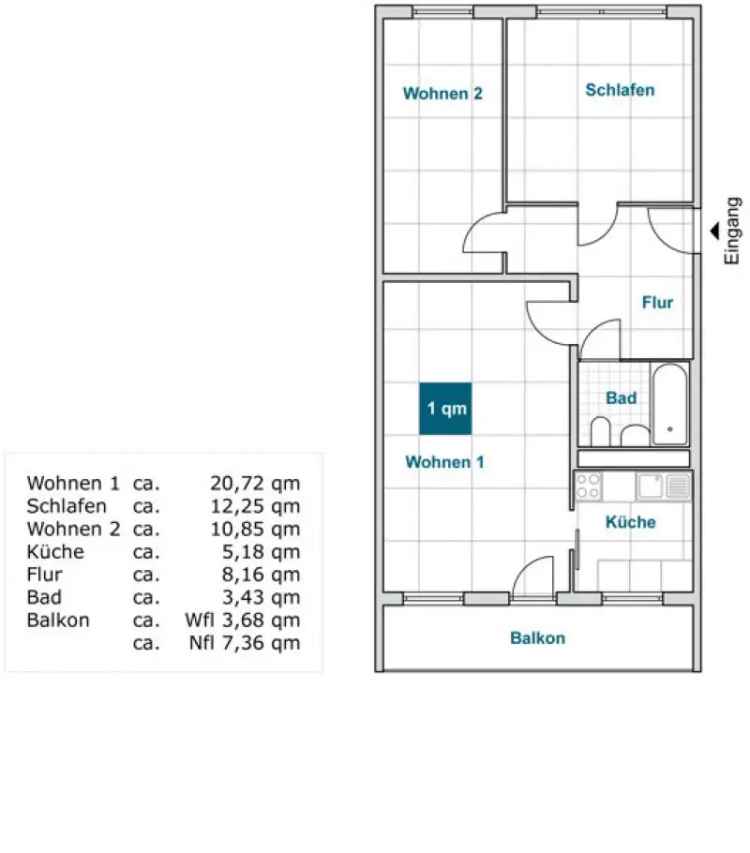 Praktische 3-Zimmer-Wohnung mit Balkon!