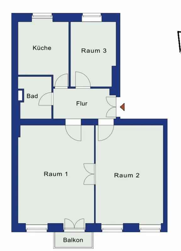 Wohnung mieten in Kreuzberg mit Balkon und renovierten Böden