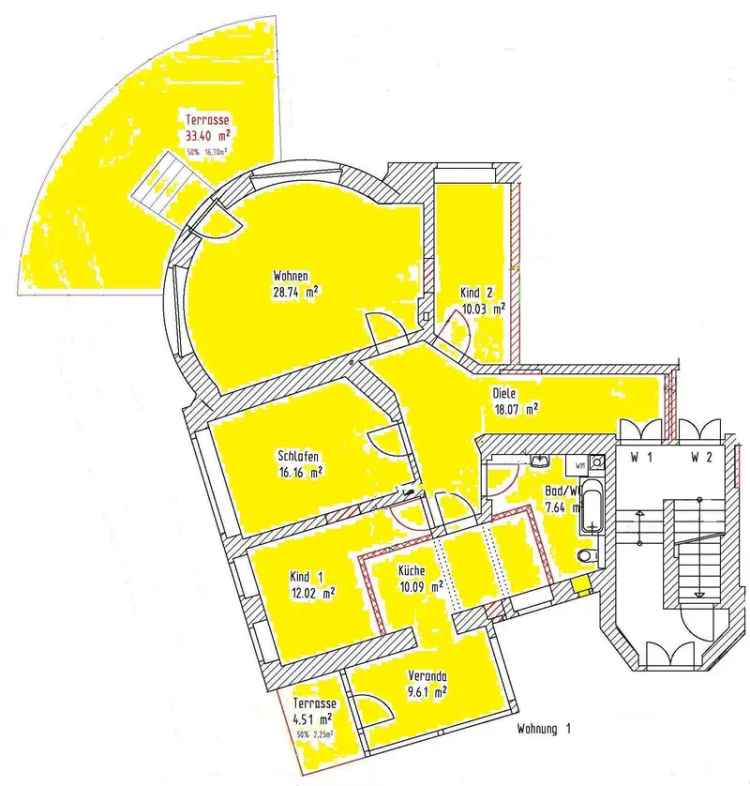 Hochparterre in einzigartigem Denkmal – 4-Zimmerwohnung in Bühlau