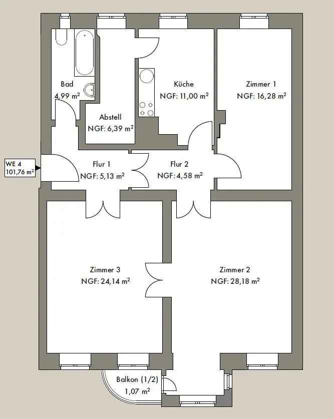 Vermietete 3-Zimmer-Altwohnung als Kapitalanlage nahe dem Schloss Charlottenburg!