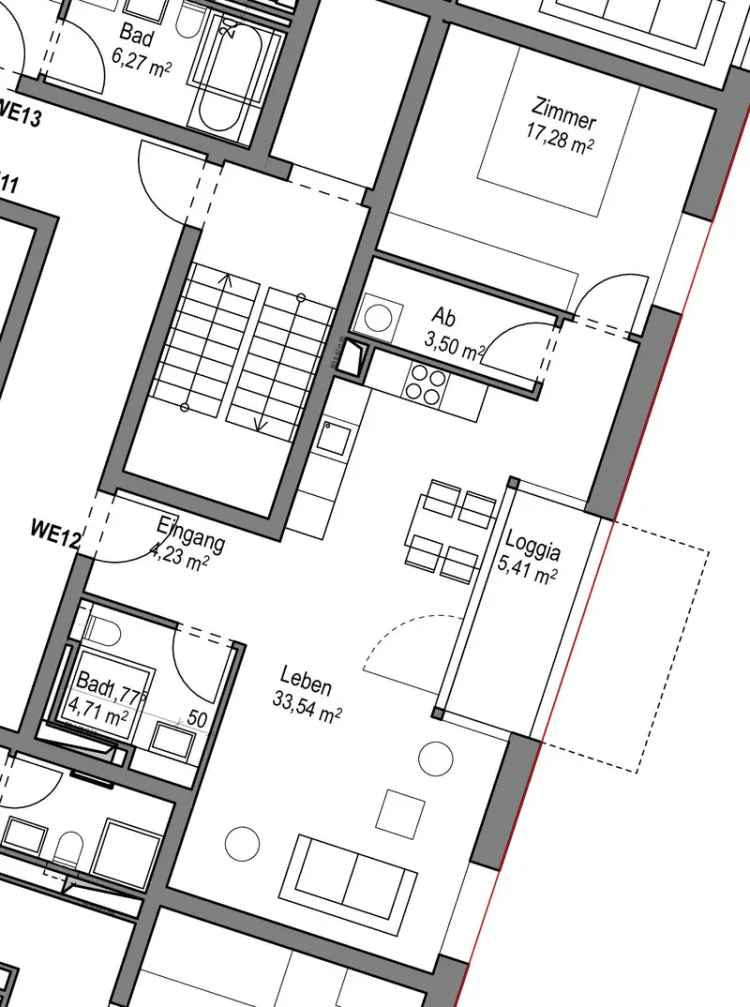 2-3 Zimmerwohnung mit toller Ostloggia!