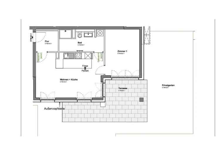 Südliche Terrasse amp Garten in Neubau-Wohnung im Altglienicke